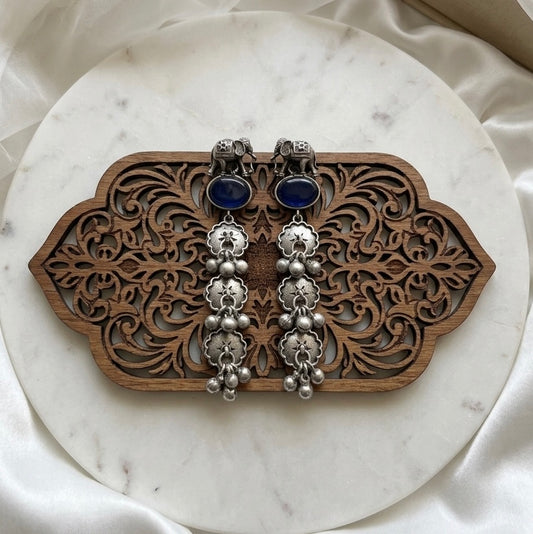 Monalisa stone Statement light-weighted  Silver Earrings