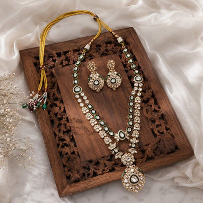 meraaki - heritage 18k gold plated kundan necklace set