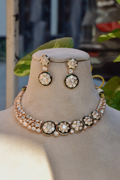 Dhora - heritage 18k gold plated kundan necklace set