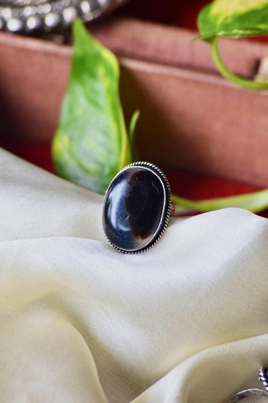 Natural Stone Adjustable Ring - Bloom - By Sushmita