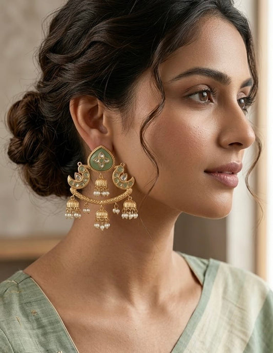 Ashnoor | gold plated Jhumka Earrings