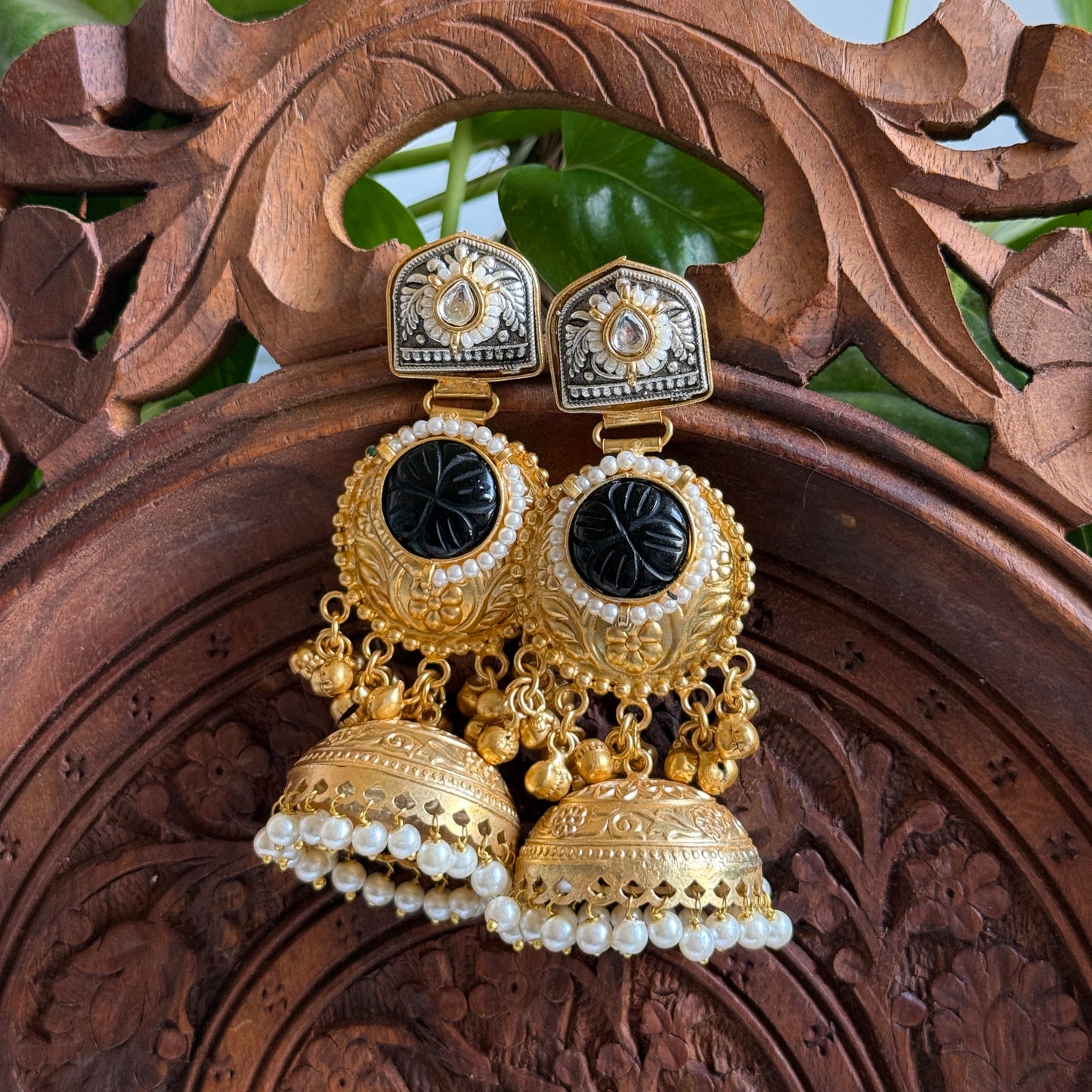 Tanya | gold plated Jhumka Earrings