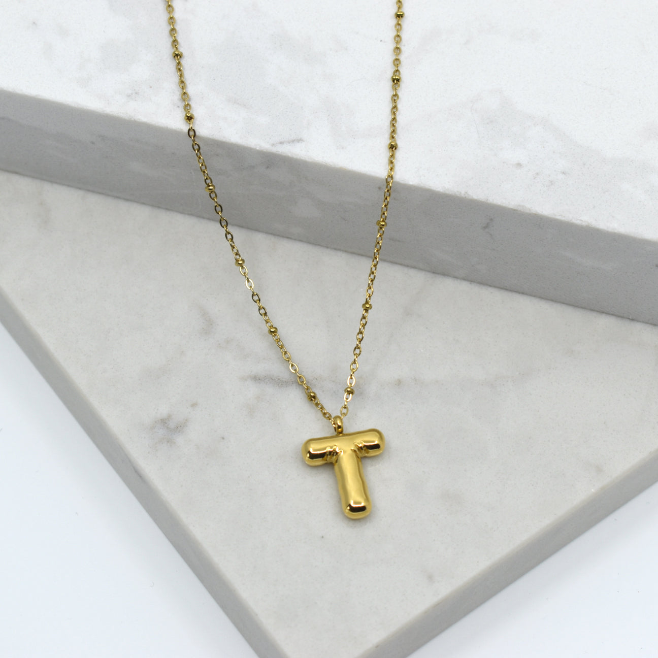 18k Gold plated Anti tarnish Initial Chain Necklace