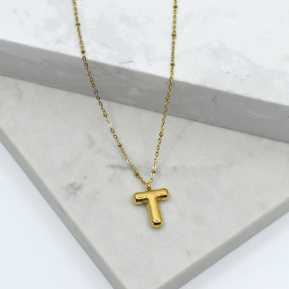 18k Gold plated Anti tarnish Initial Chain Necklace