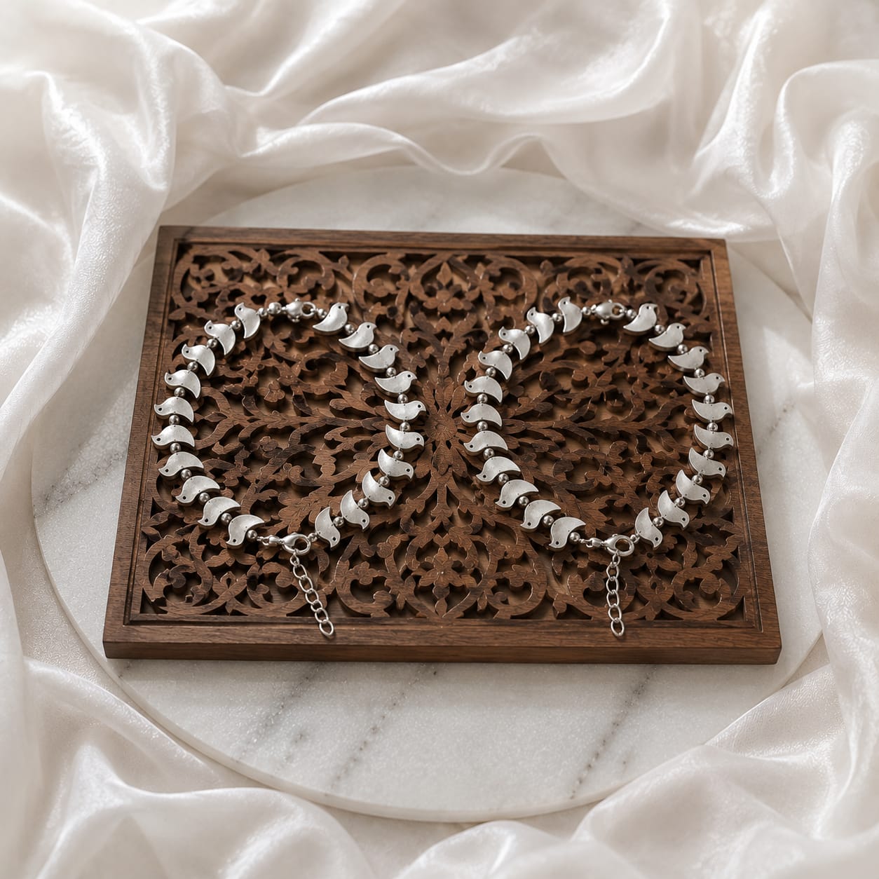 Silver Bird Anklets | German Silver Oxidised Bird Design Payal | Bloom By Sushmita