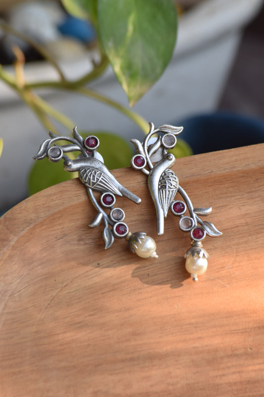 Qurbat Silver Earrings - Bloom - By Sushmita