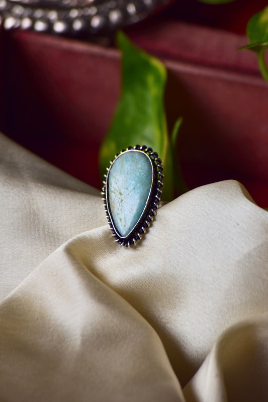 Natural Stone Adjustable Ring - Bloom - By Sushmita