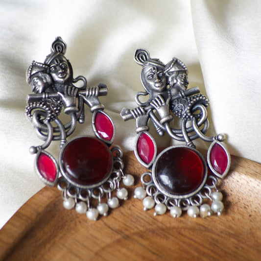 Lord krishna with Bansi earrings - Bloom - By Sushmita