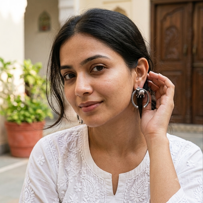 Nandi Silver Stud Earrings