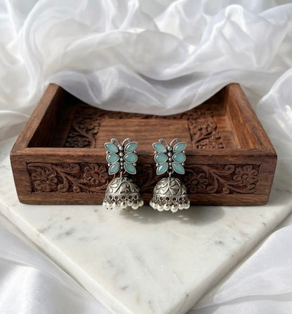 Monalisa stone Statement light-weighted  Silver Earrings