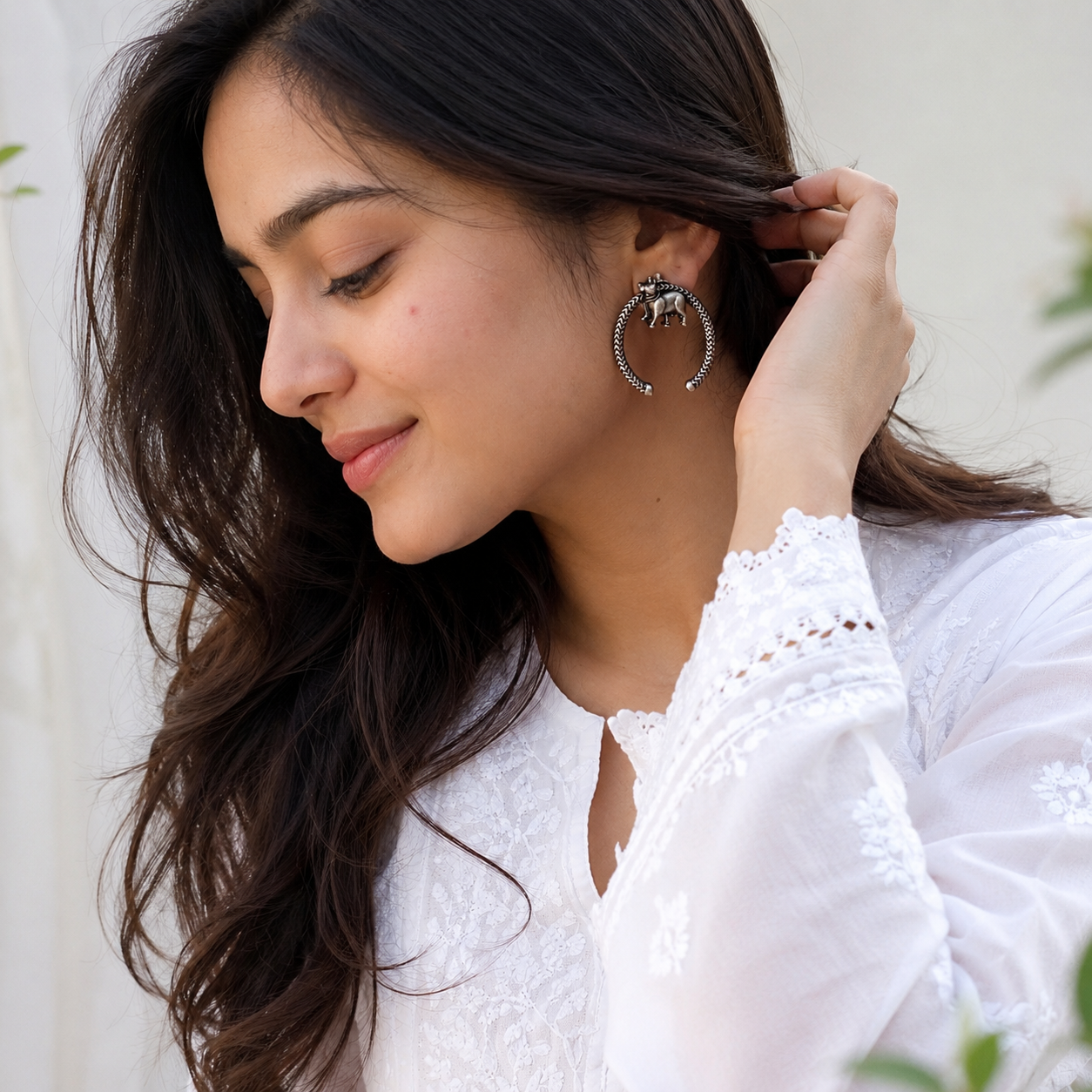 Nandi Silver Stud Earrings
