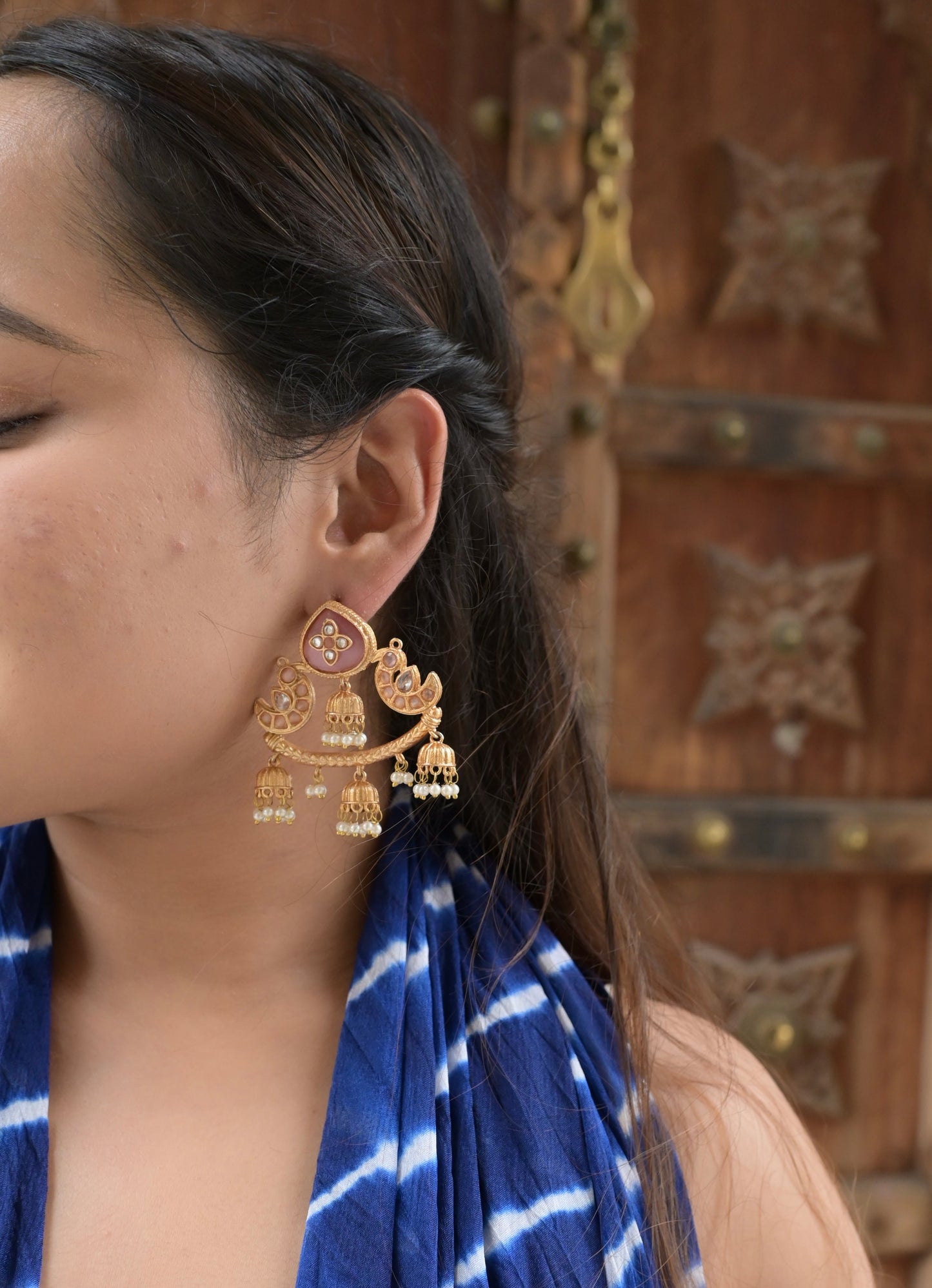 Ashnoor | gold plated Jhumka Earrings