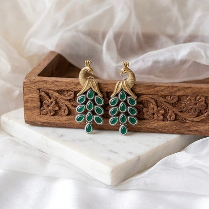 Monalisa stone Statement light-weighted  Silver Earrings