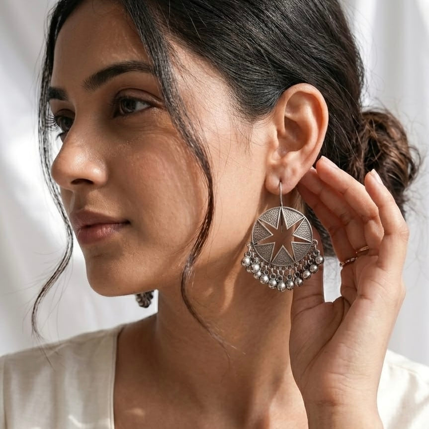 Silver Round Earring
