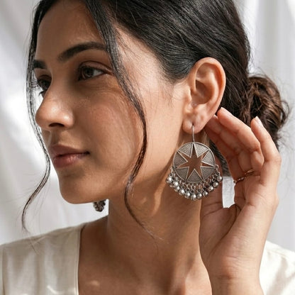 Silver Round Earring
