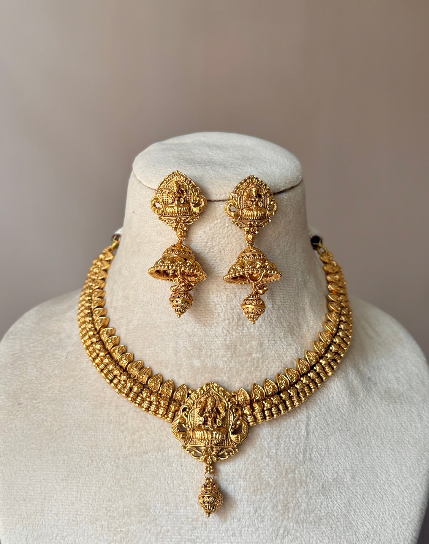 Handcrafted rajwadi choker Necklace- heritage 18k gold plated temple necklace set oxidised German silver Jewelry saree kurta Bloom - By Sushmita India Navratri Diwali Ganpati holi Eid