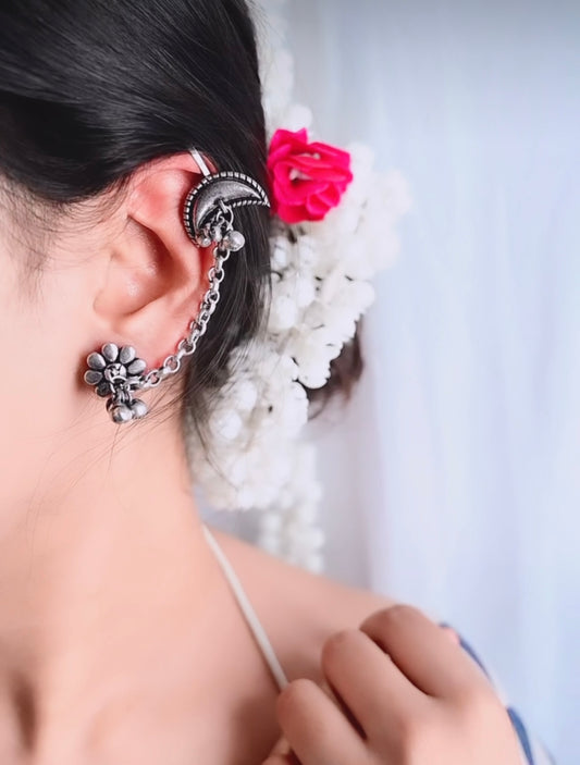 Chandraa | chain Ear - cuff | Statement Earrings | Bugadi