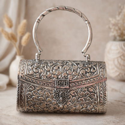 Brass Bag | Handcrafted Brass Metal Ethnic Clutch Bag | Bloom By Sushmita