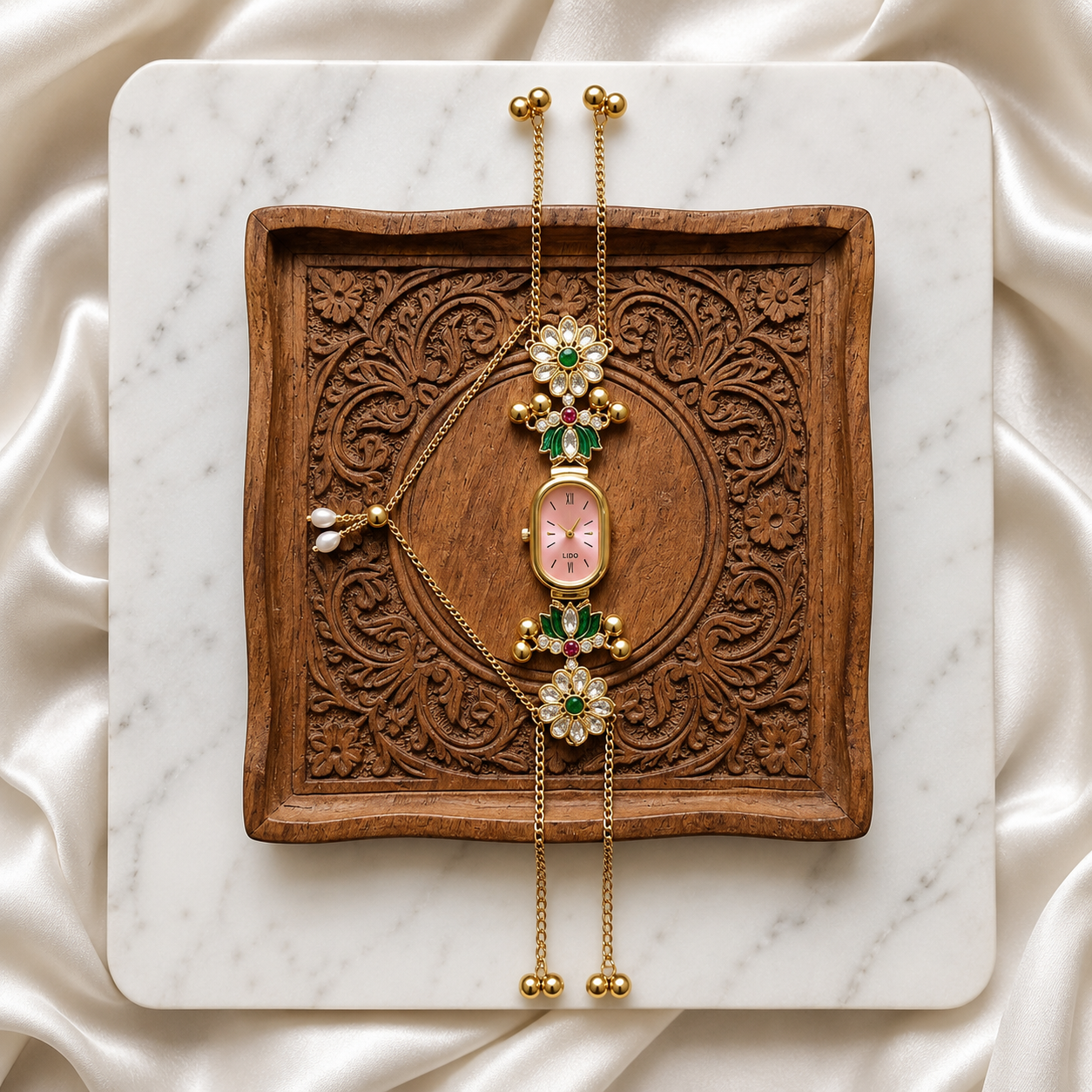 Kundan designed Watch | hand Jewelry