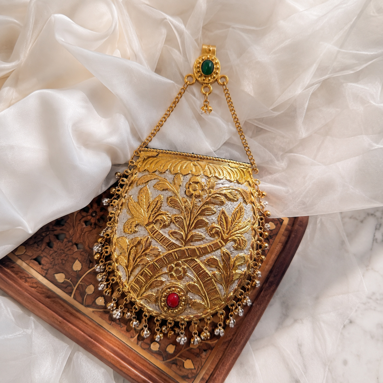 Navratri kamar challa Chaandi bags | Silver Mobile purse