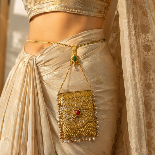 Navratri kamar challa Chaandi bags | golden Mobile purse