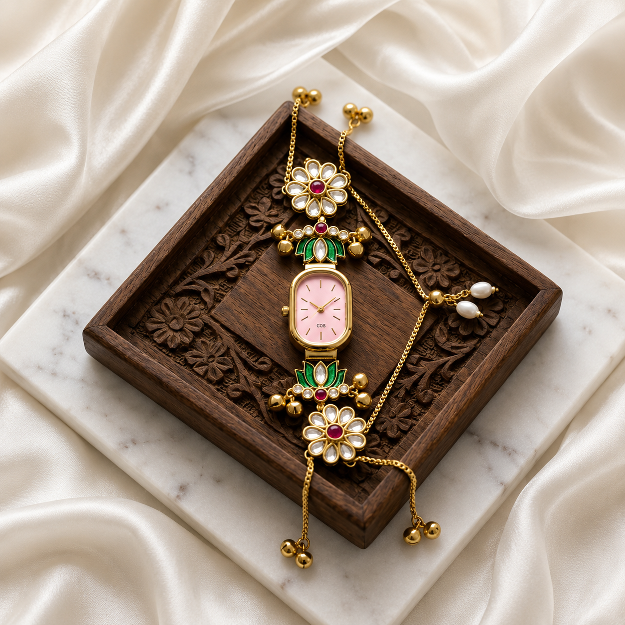 Kundan designed Watch | hand Jewelry