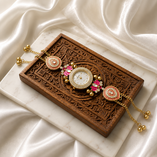 Kundan designed Watch | hand Jewelry
