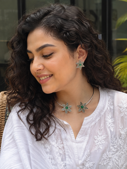Meher statement Hasli collar Necklace with Earrings