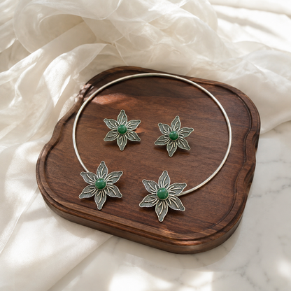 Meher statement Hasli collar Necklace with Earrings