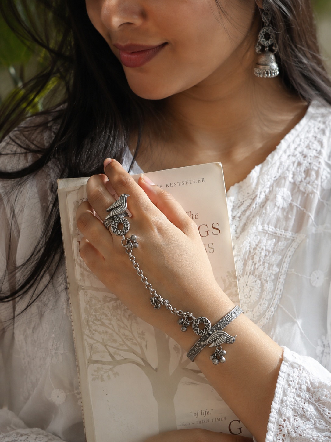 Antique Ghungaroo Handflower | Hathfool | Bracelet | Ring Chain