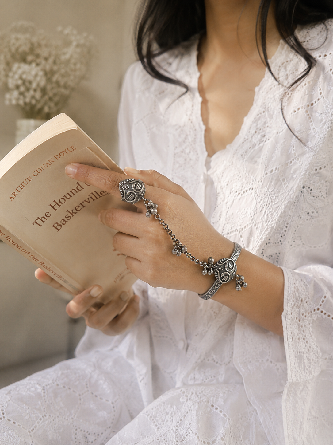 Antique Ghungaroo Handflower | Hathfool | Bracelet | Ring Chain