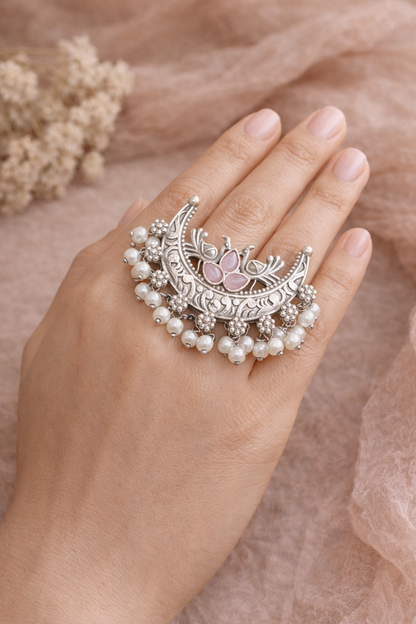 Statement chaand  Silver Ring