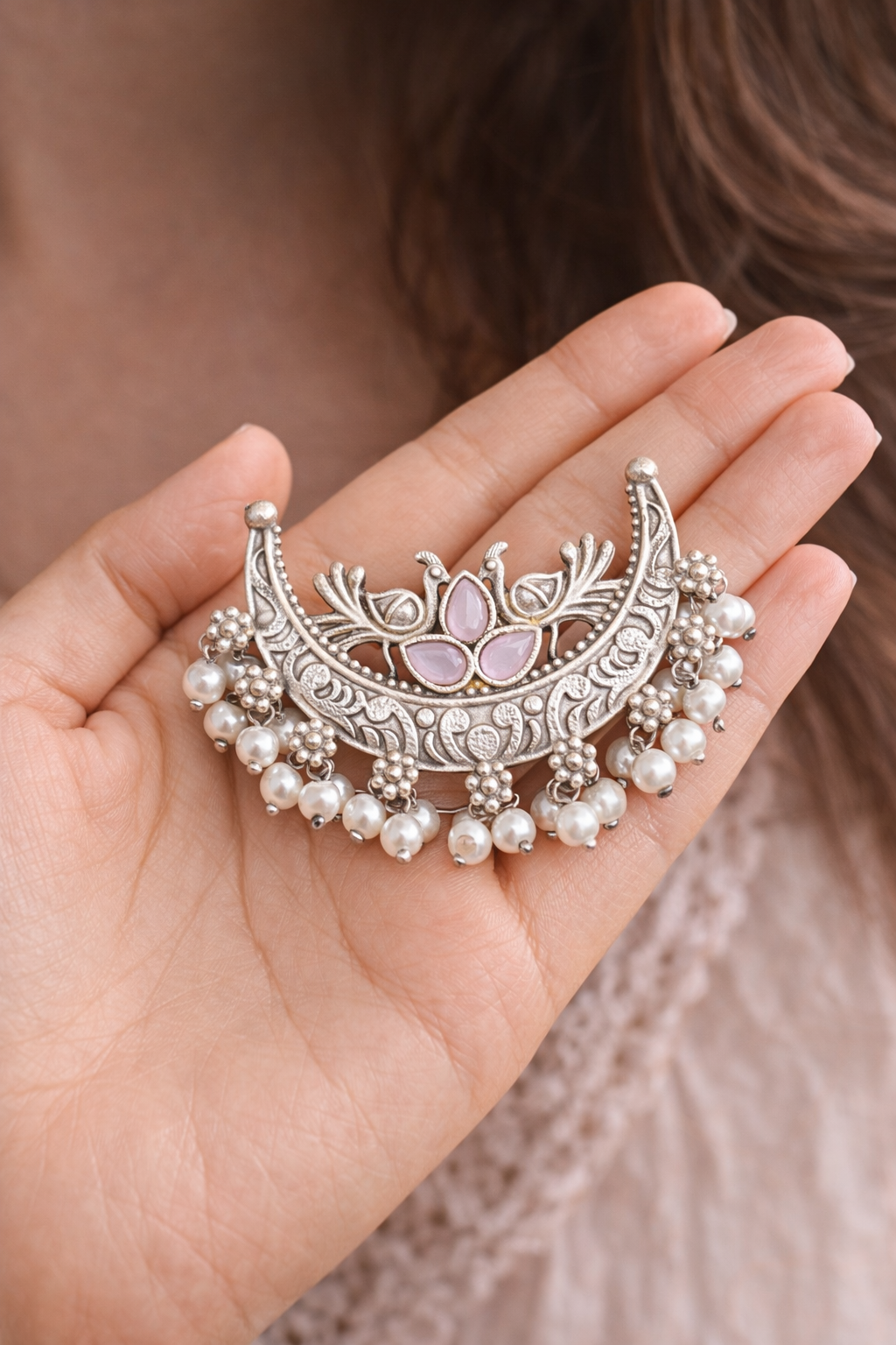 Statement chaand  Silver Ring