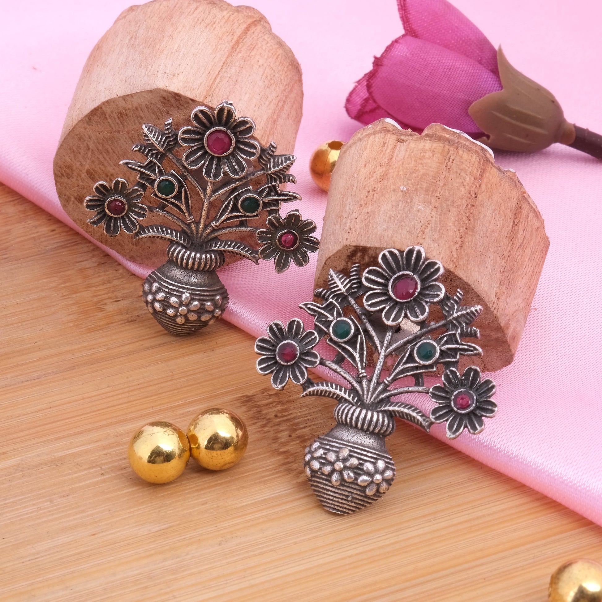 Flower pot Earrings - Bloom - By Sushmita