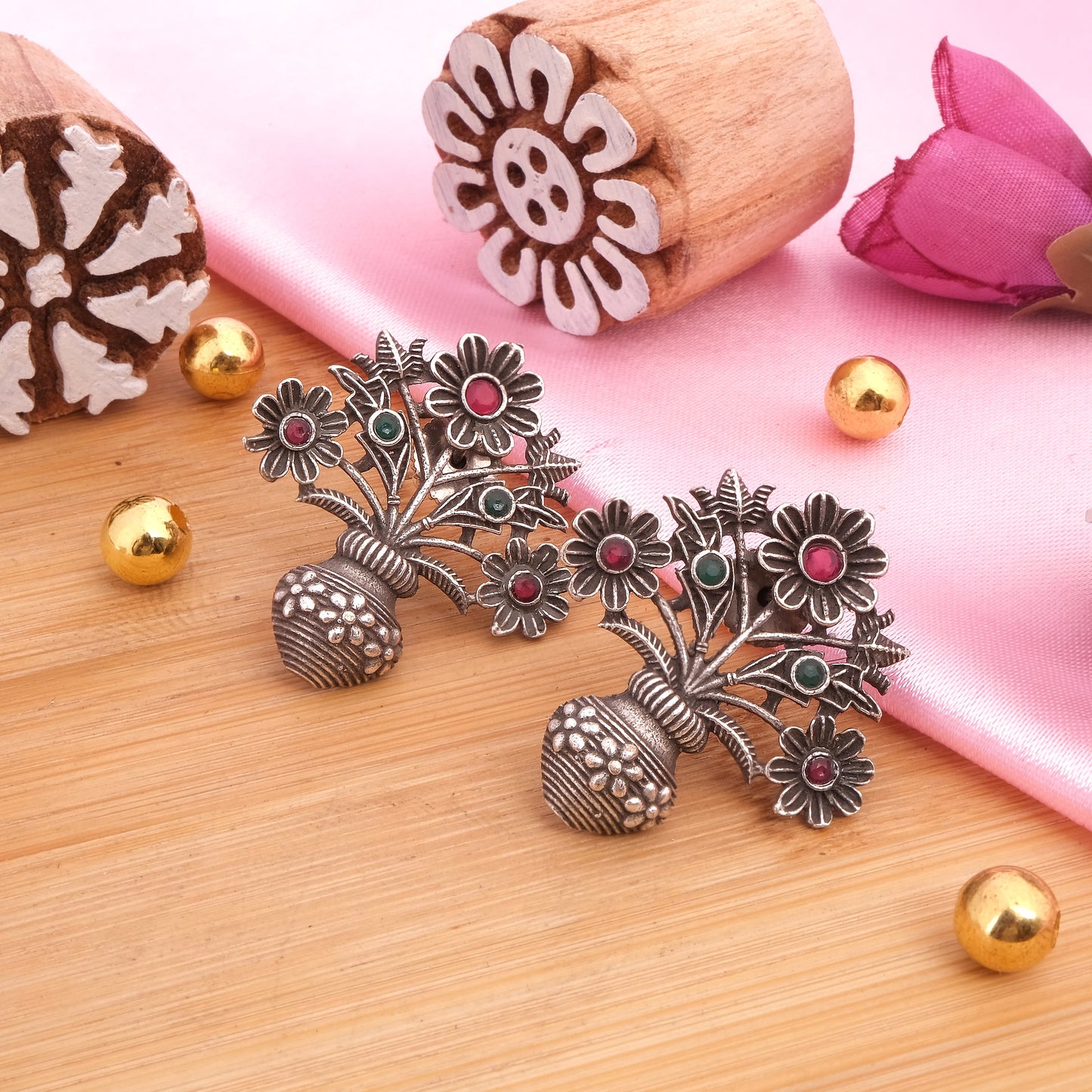 Flower pot Earrings - Bloom - By Sushmita