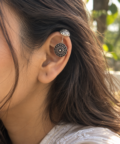 Clip on silver bugadi | Non piercing Ear cuffs | Earrings