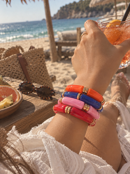 Retro Acrylic Resin Stack Bracelet