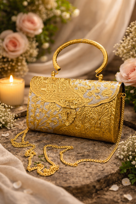 Dual tone Golden bags | Silver purse premium Quality with Sling