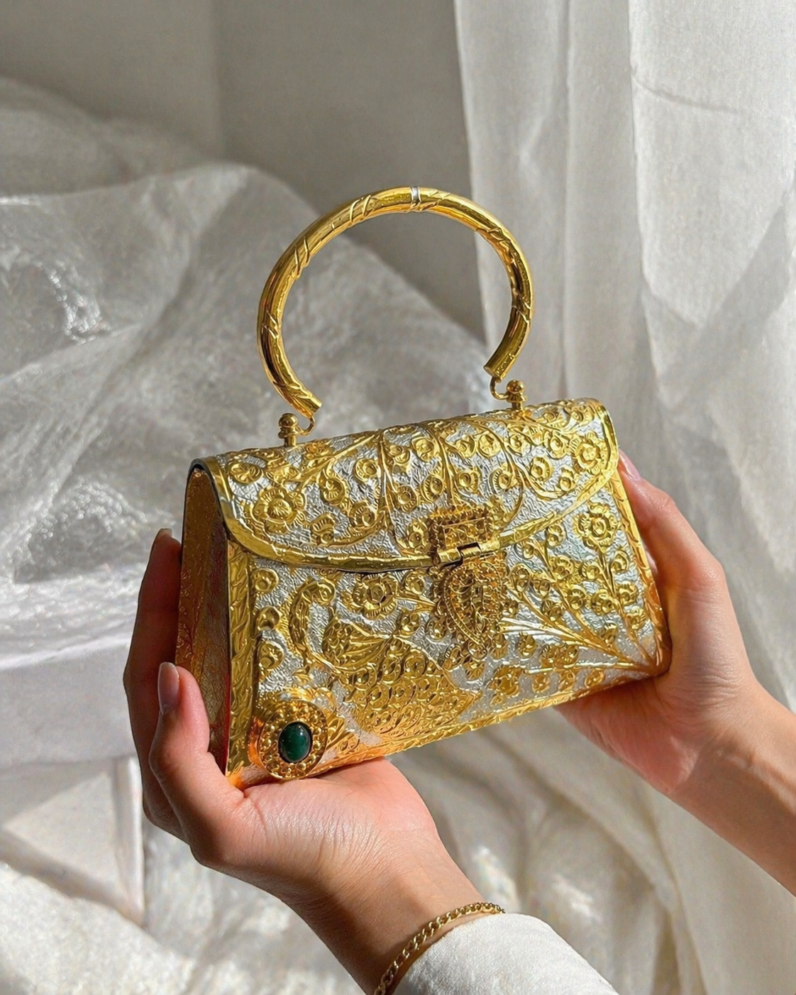 Dual tone Golden bags | Silver purse premium Quality