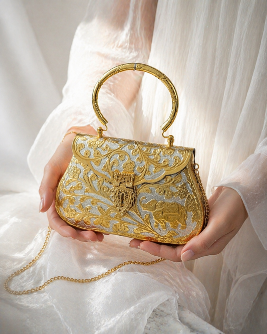 Dual tone Golden bags | Silver purse premium Quality with Sling