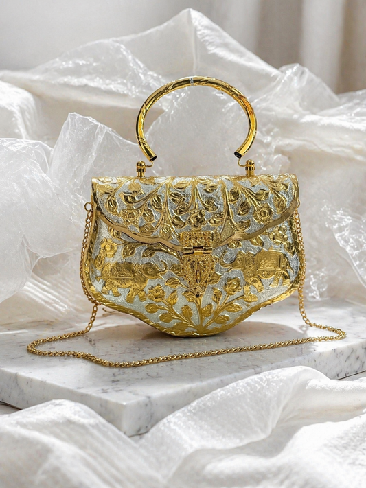 Dual tone Golden bags | Silver purse premium Quality with Sling