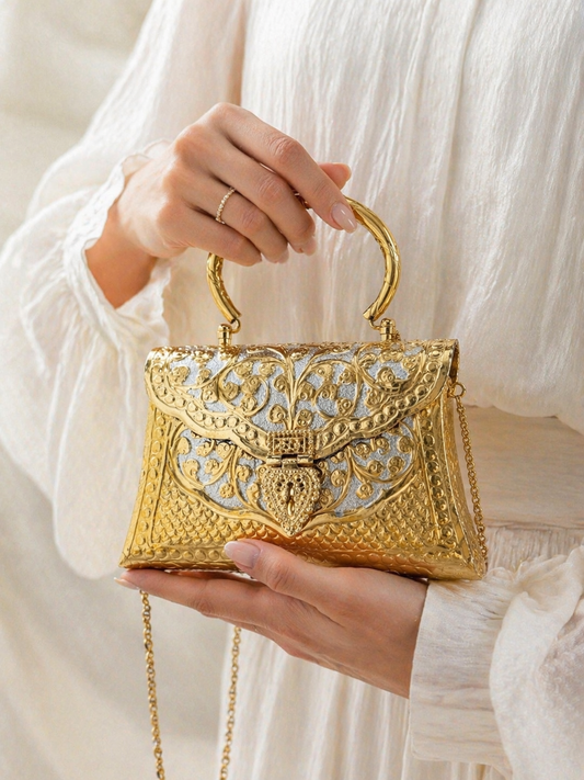 Dual tone Golden bags | Silver purse premium Quality with Sling