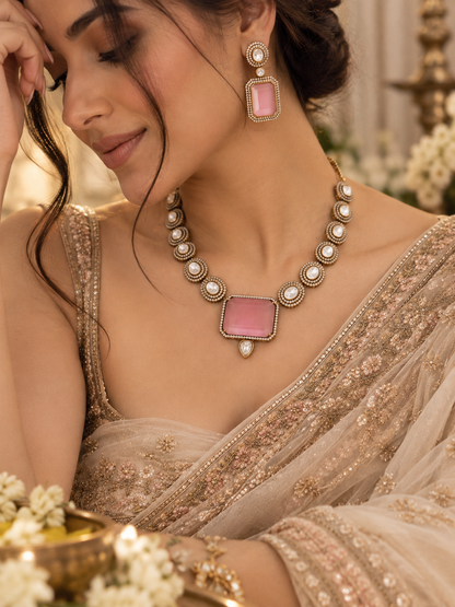 Noor premium kundan and polki Necklace Set