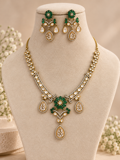 Party wear premium kundan stone  Necklace Set with Earrings