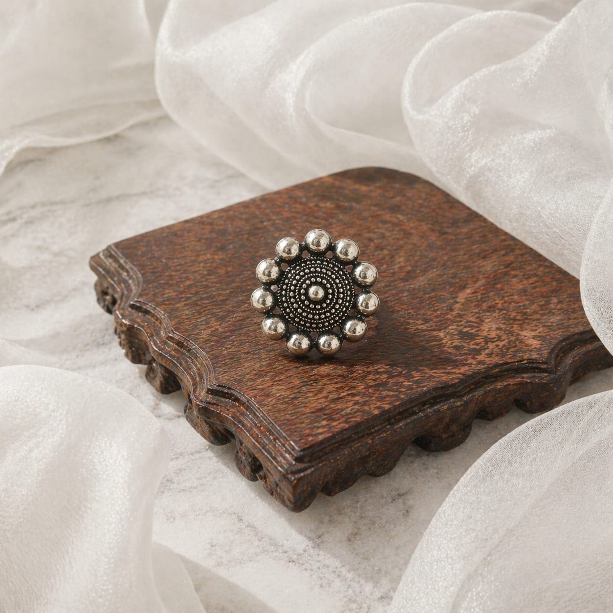 Adjustable Silver plated Ring