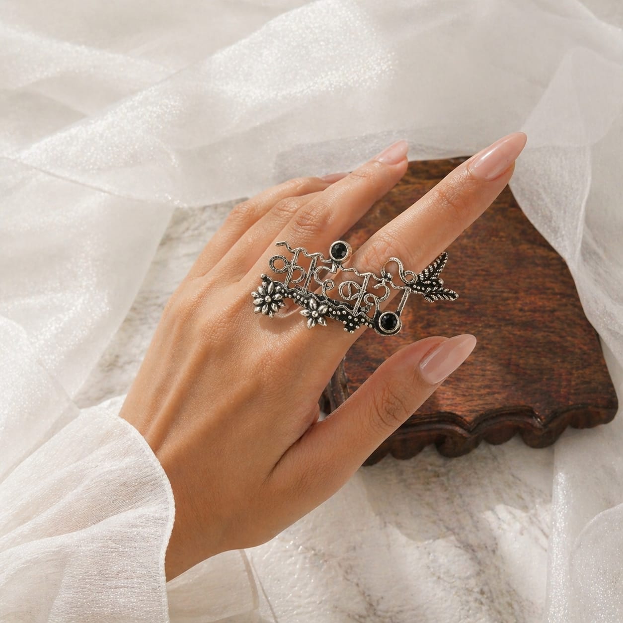 Adjustable Silver plated Ring