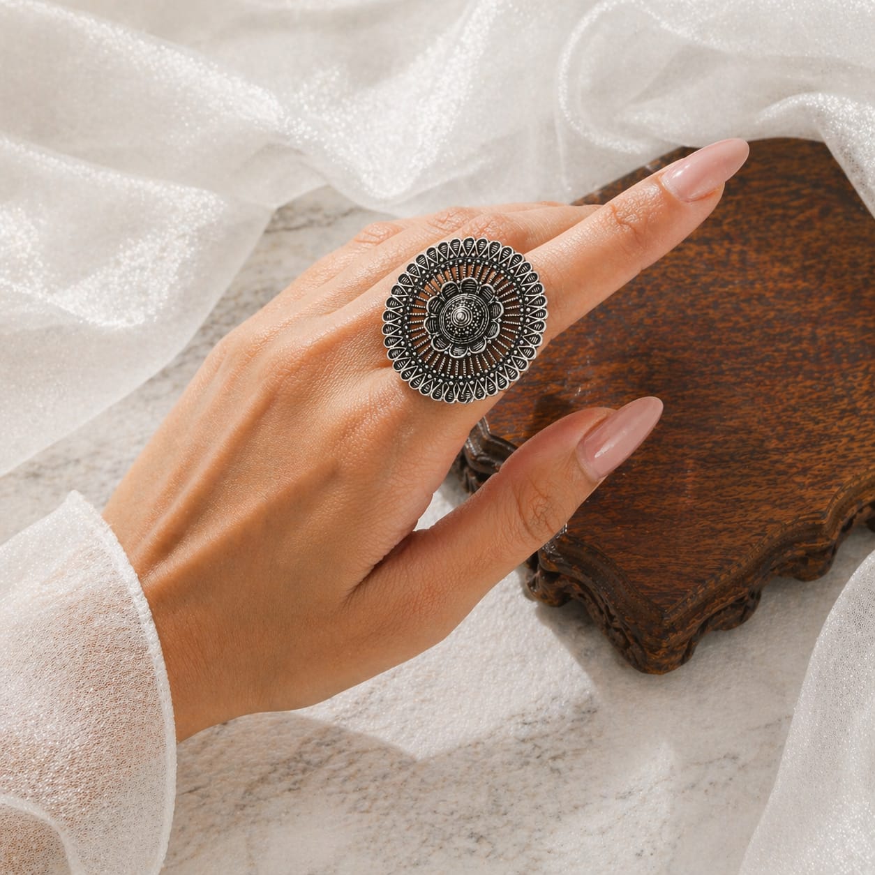 Adjustable Silver plated Ring