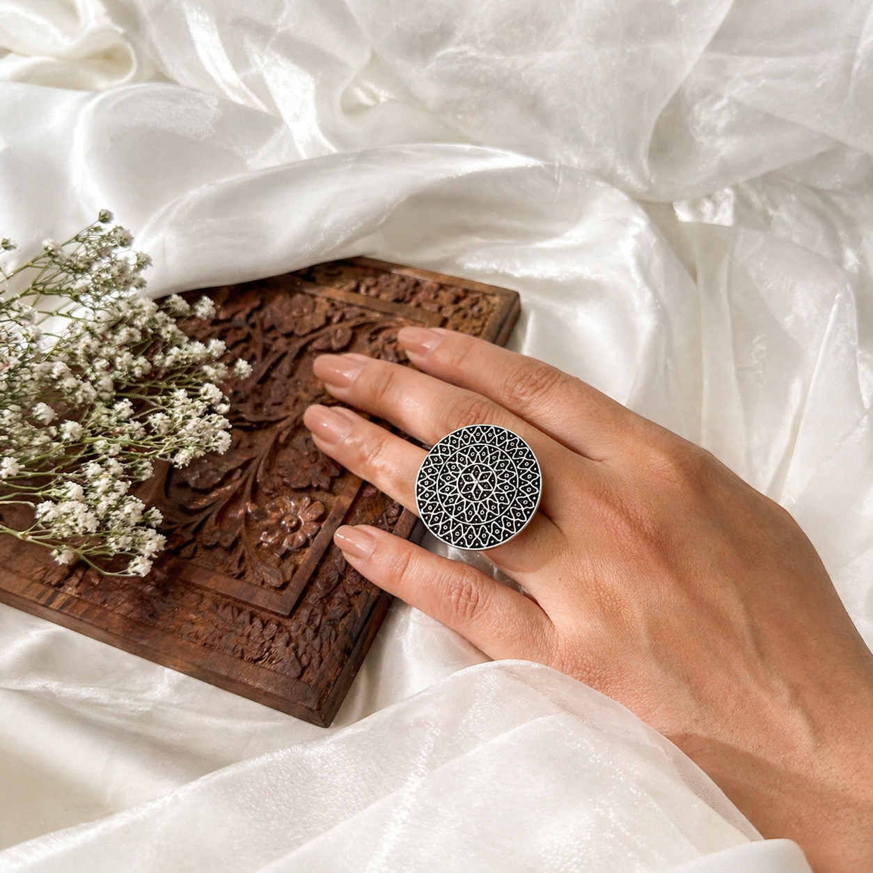 Adjustable Silver plated Ring