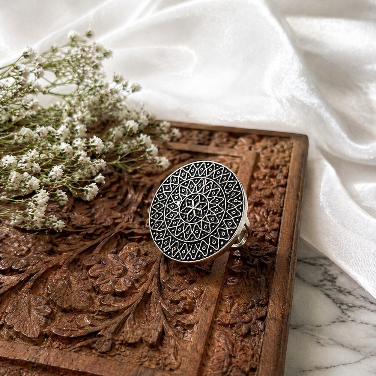 Adjustable Silver plated Ring