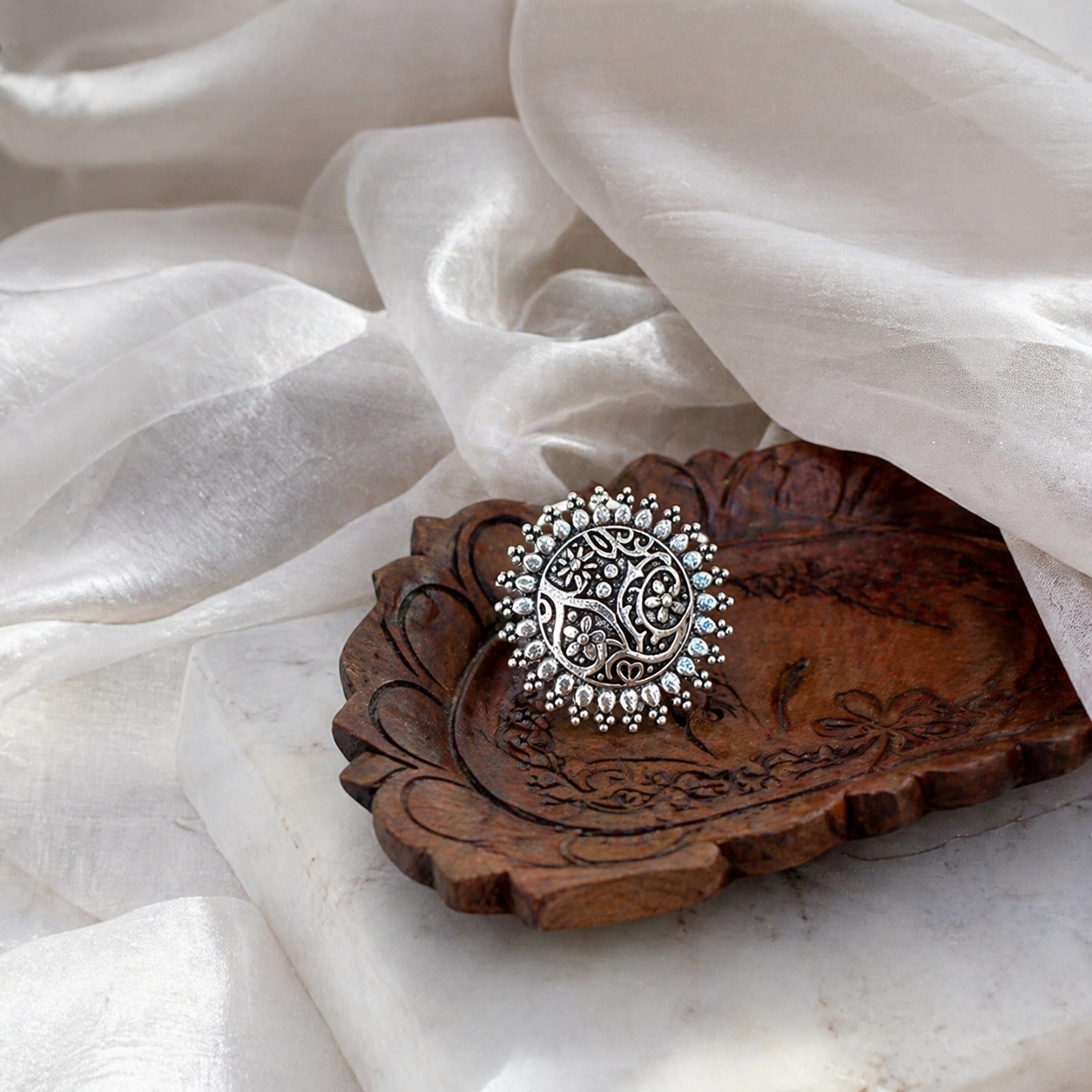 Adjustable Silver plated Ring